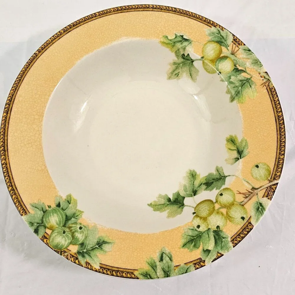 PTS International Interiors Newbury Stoneware Rimmed Soup Salad Bowls – Set of 2